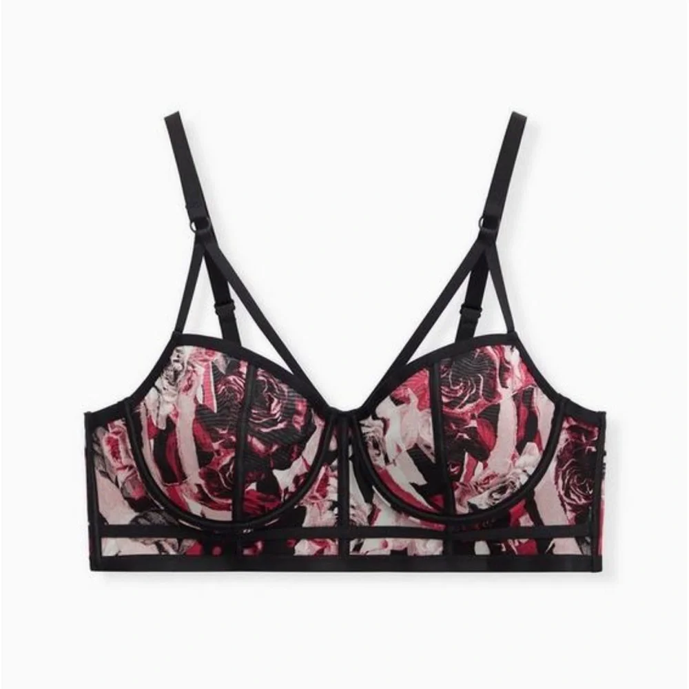 Torrid Mesh Rose Print Underwire Bralette
